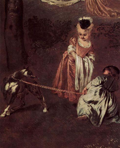 Jean antoine Watteau Vergnegen im Freien (Amusements champetres), Detail